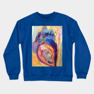 Harmonic Variations detail in blue, pink, and gold Crewneck Sweatshirt